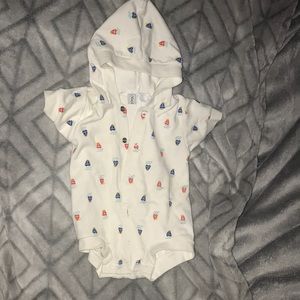 Vintage Saks 0-6 Month Baby Hooded Jumper Onesie